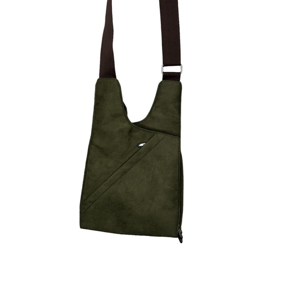 Travelon AntiTheft Shoulder Bag Crossbody Convertible Travel Green MicroSuede - Picture 3 of 11